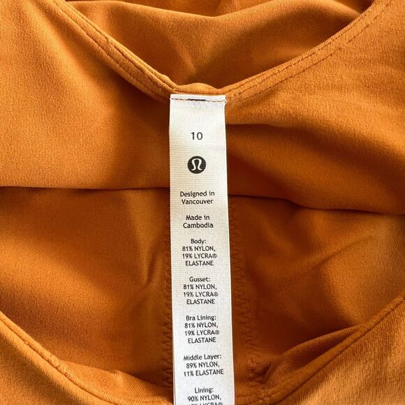 NEW Lululemon Align Bodysuit 8" Autumn Orange Size 10 - Picture 7 of 7